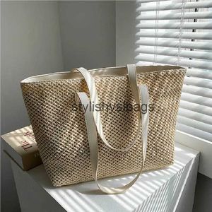 Beach Bags Summer 2017 Beach Grass Bag Womens Large Capacity Shopping Bag Womens Handbag Solid Color Shoulder Makeup Bag Leisure Womens Wallet Handbag H240330