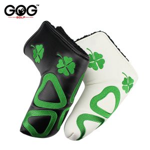 Clubs New golf putter cover headcover lucky grass PU cover For Blade Golf Putter High Quality White Black golf club 2 colors