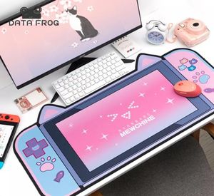 Śliczne kocie ucha duże podkładka myszy Klawiatura Klawiatura Mata Mata Duże gracz Mousepad Pink Girl Cartoon Kawaii Gaming Accessories3234295