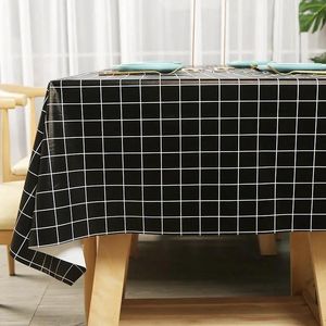 Tkanina stołowa stały kolor obrusowy wodoodporny odporny na olej i prania prostokątny w stylu jadalni hcling232