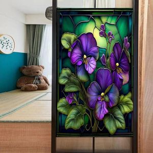 Window Stickers Film Colorful Glass UV Protection Vintage Decal Self-Adhesive Stained Sticker Home Decoration