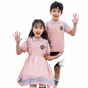 set di uniformi scolastiche personalizzate, abbigliamento per spettacoli scolastici, abiti estivi per bambini in stile college, uniformi per la scuola materna W8Vb#