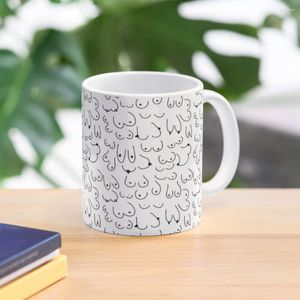 Mugs Boobs Cute Liork Line Art Illustration Hand Drawing Of Various Mixed Boob Breast Shapes Coffee Mug