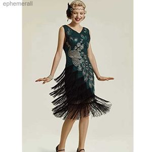 Urban Sexy Dresses Gatsby Fringed Flapper Dress Roaring 20s Party Vintage Peacock Sequined Women 1920s Style Sequin Bead Tassel yq240330