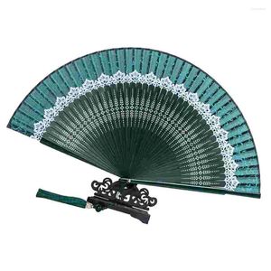 Dekorativa figurer Retro Style Fan Dancing Hand Fans för bröllopsfoldande dansfest Prop Classic Chinese Silk