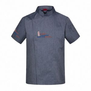 Jaqueta de chef masculina de alta qualidade, catering, hotel, cozinha, café, padaria, garçom, roupa de trabalho, verão, profissional, uniforme de cozinheiro l1IB #