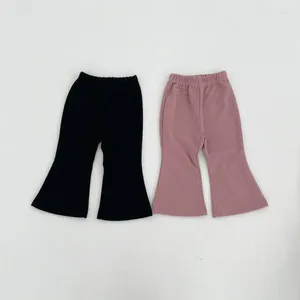 Trousers 2024 Spring Children Loose Cotton Baby Girls Fashion Flared Pants Toddler Kids Solid Comfortable Casual