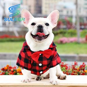 Dog Apparel SULEGR Shirt Plaid Puppy Clothes Kitten Soft Pet T-Shirt Breathable Tee Outfit Adorable Grid Halloween Thanksgiving