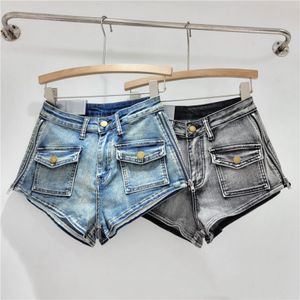 womens shorts jeans womens Summer work wear hot girl design denim shorts hot pants side zipper high waist sexy washed jeans