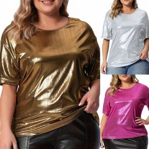 women Summer Sexy Big Large Elegant Party Casual Short Sleeve 5XL Size Top T Shirt Blouse Tops Plus Sizes J8fA#