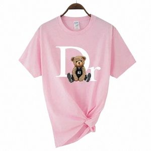 plus Size Luxury Brand Cute Bear Print Women T-shirt Men Tshirt Summer Graphic Fi T Shirts Woman Clothing Free Ship m3gC#