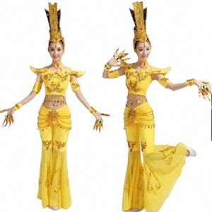 ethnic dance s classical dance Dunhuang flying Adults dance s thousand-hand Guanyin s performance E3Ho#