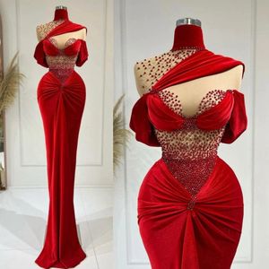 2024 Promklänningar för svarta kvinnor promdress aftonklänningar Elegant illusion Hög halshalspärlad sjöjungfödda födelsedagsklänning för speciella tillfällen Vestido de Sorrie AM638