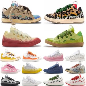 Ny designer klänningskor kvinnor herr lavines skor rosa grön lila gul vit leopard lyx varumärke stor storlek 46 läder trottoarkant sneakers dhgate chaussures