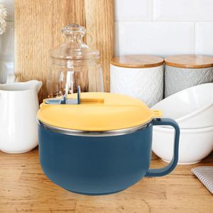 Skålar bevarade snabb kopp slitageständig skål ramen snabbnudlar soppa med lockhandlar för kök