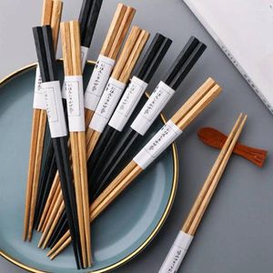 Chopsticks 1/5pairs trähexagonal japansk sushi snabba nudlar hack pinnar kök bordsartiklar kinesiska bestick