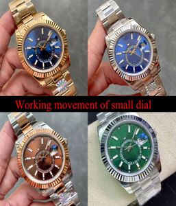 Luksusowy projektant męski Watch Mały Kalendarz Mobilny Automatyczny ruch ze stali nierdzewnej Sapphire 41 mm zegarek Prezent Business Montre 2248910