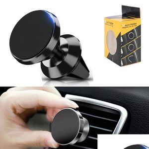 Cell Phone Mounts Holders 360 Rotable Magnetic Car Holder For Air Vent Bracket Stand Magnet With Retail Package Drop Delivery Phones A Otzfu