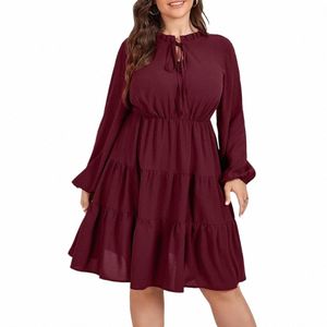 Plus Size Dr för kvinnor kläder 2024 vår sommar solid stor storlek elegant sexig smal lg kjol överdimensionerad kvinnlig vintage 4709#