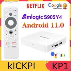 TOP BOX GOOGLE NETFLIX TV Kutusu Amlogic S905Y4 Medya Oyuncu 4K Kickpi KP1 Android 11 Set Üst Kutu Android 11.0 2G32G AV1 2.4G 5G WiFi BT5.0 Q240330