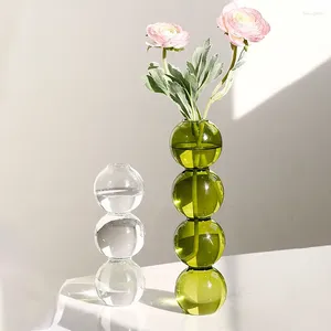 Vasi di vetro Vaso fiore Tavolo Nordico Decorazione per la casa trasparente Pentola a sfera trasparente Piante fai -da -te desktop