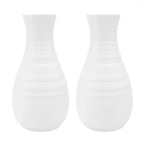 Vasos 2 Pcs Decorações de Casamento Nordic Vaso Plástico Casa Moderna Plantas Titular Simples Fornecimento Branco