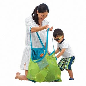 Barn Sand Away Proteable Mesh Bag Kids Bath Toys förvaringspåsar Simning Stor strandväska för handdukar Kvinnor Kosmetisk sminkväska 28x2#