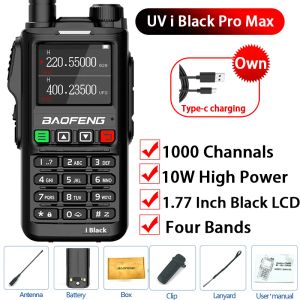 2023 New Baofeng UV18 I Black Pro Model 4 Bands 1000 Channel Profissional Walkie Talkie Longo Rádio Bidirecional VHF UHF 200-260
