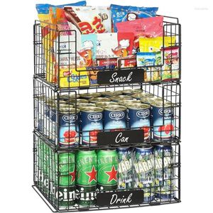 Hooks Pantry Storage And Organization Fruit Vegetable Basket With Name Plates Metal Bins For Snack Can Veggies