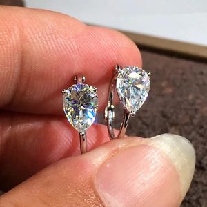 Brincos de argola estilo contratado com gota de água zircônia senhora acessórios diários moda chique joias de noivado