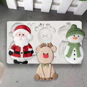 Formy do pieczenia świąteczne serię silikonową formę Santa Snowman Elk Cartoon wersja kreskówka ciasto ciasto ciastko czekoladowe narzędzia