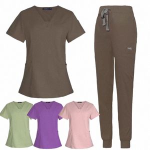 Atacado Sala de Operação Médica Uniforme Scrubs Hospital Working Scrubs Set Medical Supplies Enfermeira Cirurgia Dentária Terno Workwear 36jc #