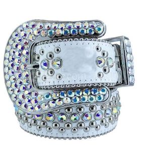 BB Simon Belt Fashion B Letter Skull Luxurys Design Män kvinnor BB Belt Luxury Designer Belt Retro Needle Buckle Belt 20 Color Crystal Diamond With Box 9994