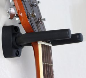 Preto gancho de guitarra gancho titular montagem na parede suporte rack display forte parede fixa guitarra baixo parafusos metal cabide accessorie5541219