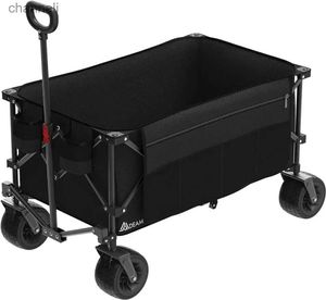 Camp Furniture Folding Collapsible WagonLarge Capacity Outdoor Wagons Carts Heavy Duty Foldable Utility with Big All-Terrain Wheels 2 S YQ240330
