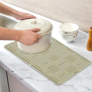 Table Mats Foldable Drying Mat Silicone Drain Water Filter Pad Set Heat Resistant Kitchen For Home