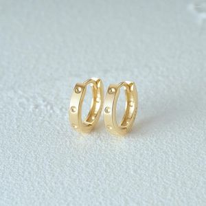 Hoop Earrings CANNER Classic Simple Polka Dot Smooth S925 Sterling Silver Personality Daily Wear Jewelry For Women Men