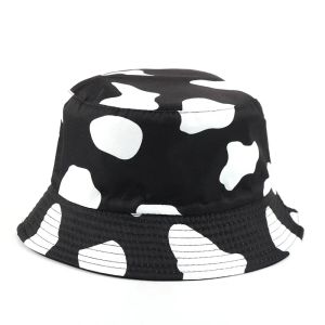Double-sided Basin Hat Shade Graffiti Fisherman Cap Unisex Flat Top Visor Caps Tie-dye Bucket Hats Outdoor Hat Hip Hop