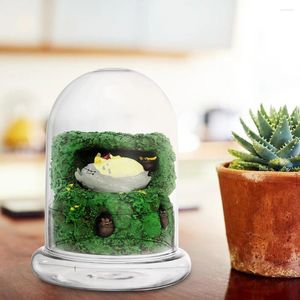 Vase Glass Terrarium Container Landscape：ミニチュアプランタージャークローシュドームボウル花瓶12x16cm