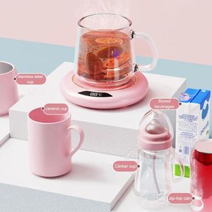 Tapetes de mesa USB xícara mais quente Mini portátil caneca de caneca digital Exibição digital Ajuste de ajuste termoestático aquecedor para MIL U4i0