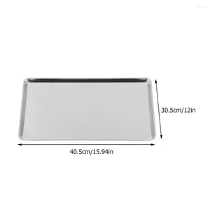 Decorative Figurines Stainless Steel Rice Noodle Dish Food Plate Cold Towel Rectangular Snack Kitchen Storage Tray