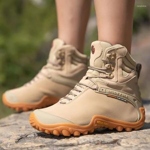 Sapatos de fitness couro vaca dos homens inverno caminhadas botas para mulheres ao ar livre à prova dwaterproof água trekking neve escalada montanha caça tênis caminhada