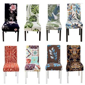 Chair Covers Printed Stretch Dinning Cover Elastic Seat Office Slipcovers Restaurant Banquet El Home Decoration