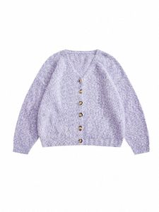 OneLink Plus Size Marten Deer Wool Light Purple Lavender Autumn Winter Butts Cardigan tröja för kvinnor Knitwear Big Clothing N2KF#