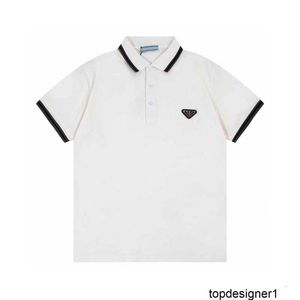 Designer korrekt och verifierad 2024 Summer Polo Metal Label kortärmad t-shirt för män och kvinnor zbig