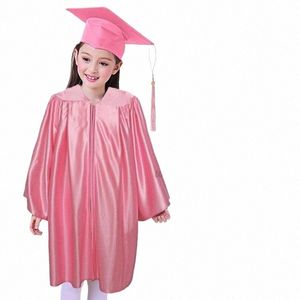 91-138cm Children Graduati Costume Kindergarten Bachelor Gown Academinc Uniform Boy Gilr Photography Performance Robe Hat Set 23Nj#