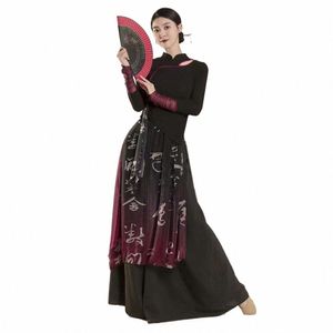 Klassisches Tanzoutfit Frau Chinesischer Volkstanz Kostüm Chinesischer Stil Leistungskostüm Frauen Moderner Anzug Weibliche Volkskleidung R6aR #