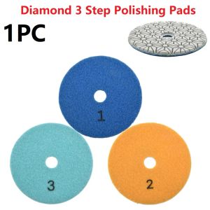 1PC Dry Wet Diamond 3 Step Polishing Pads Discs 4 Inch 100mm Grit 1 2 3 Granite Marble Concrete Stone Grinding Polishing Tools
