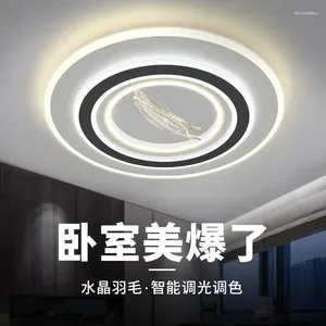 Plafoniere Lampada da camera Camera da letto Luce Moderna Semplice Anno Lampade di illuminazione a LED intelligenti Lampadario combinato