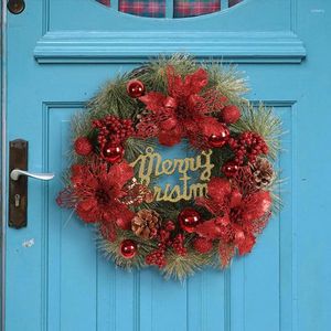 Decorative Flowers Christmas Wreath Outdoor Bedroom Decoration Holiday Wreaths Glittery Letter Sign Flower For Indoor/outdoor Windows